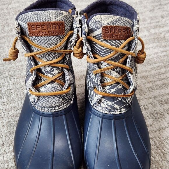 Sperry women's Saltwater rain boot duck boot blue size 6 - Picture 4 of 9